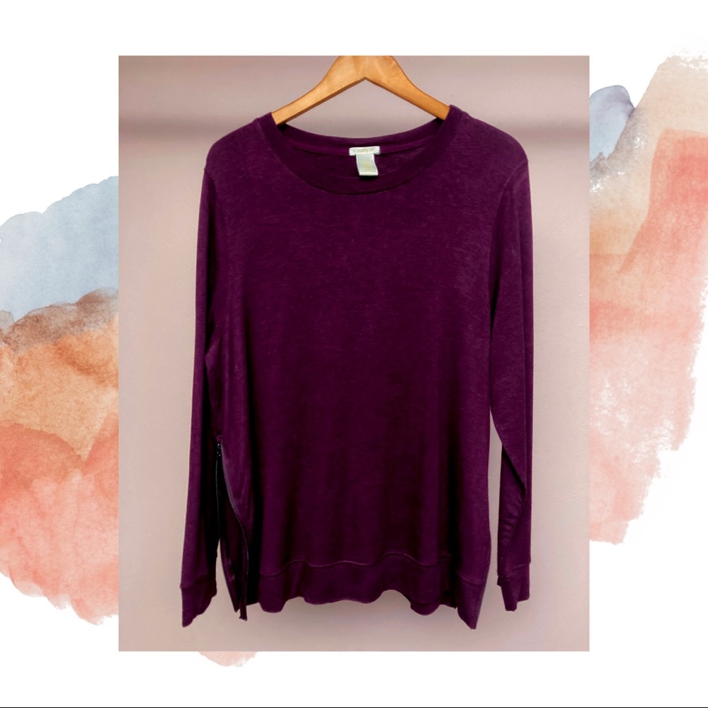 Matty M Long Sleeve Top w/ Side Zippers | Size XL